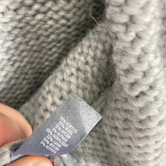 Aerie Gray Wool Alpaca Open Cardigan Sweater - Picture 6 of 9